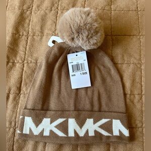 Michael Kors Brown Pom-Pom Beanie